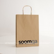 Крафтовый пакет с кручеными ручками и логотипом