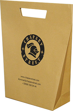 бумажный пакет с логотипом